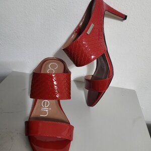 CALVIN KLEIN HEELS SANDALS RED SIZE 5.5
